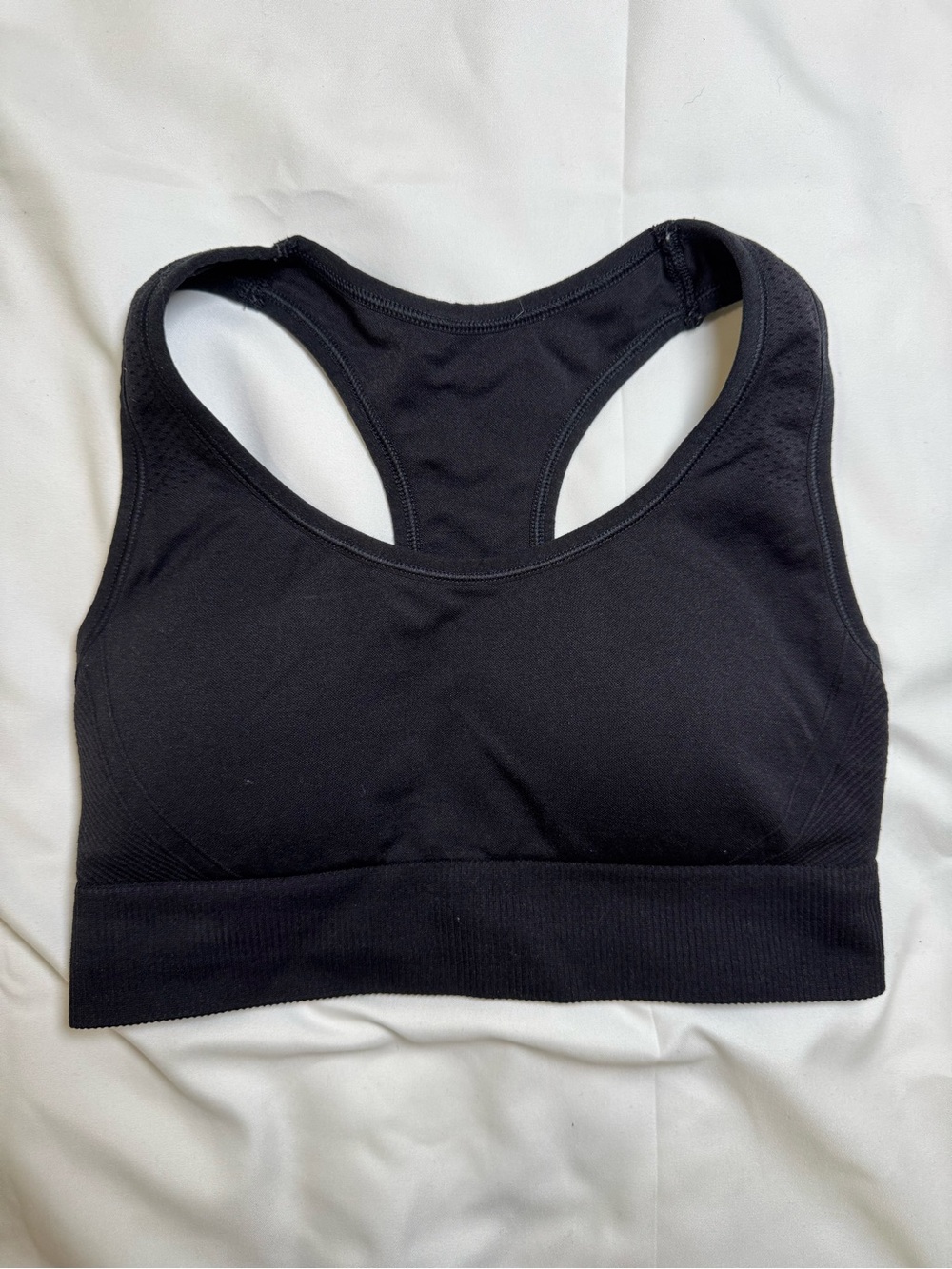 all in motion Black Seamless Racerback Sports Bra, Medium